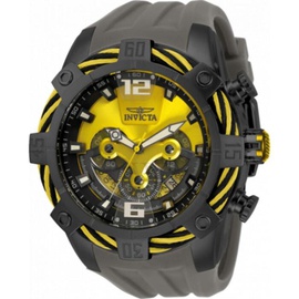 Invicta MEN'S Bolt Chronograph Silicone Gunmetal and Yellow Dial Watch 33182