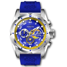 Invicta MEN'S NFL Chronograph Silicone Yellow and Orange and Silver and White and Blue Dial Watch 45521
