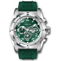 Invicta MEN'S NFL Chronograph Silicone Green and Silver and White Dial Watch 45526