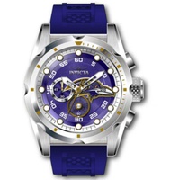 Invicta MEN'S NFL Chronograph Silicone Purple and Brown and Silver and White Dial Watch 45533
