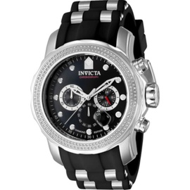 Invicta MEN'S Pro Diver Chronograph Silicone and Stainless Steel Black Dial Watch 37991