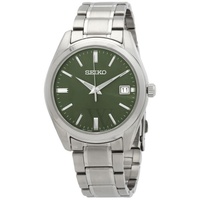 Seiko MEN'S 에센셜 Essentials Stainless Steel Green Dial Watch SUR527