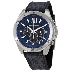 Michael Kors MEN'S Brecken Chronograph PVC Blue Dial Watch MK8923