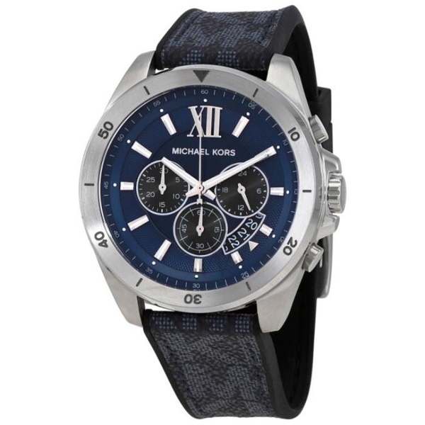 마이클 코어스 Michael Kors MEN'S Brecken Chronograph PVC Blue Dial Watch MK8923