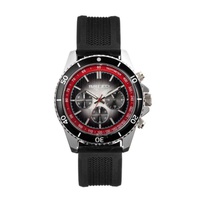 Breed MEN'S Tempo Chronograph Silicone Black Dial Watch BRD9104