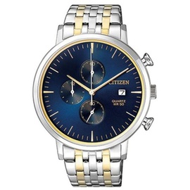 Citizen MEN'S Chronograph Stainless Steel Blue Dial Watch AN3614-54L