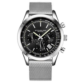 Stuhrling Original MEN'S Monaco Chronograph Alloy Black Dial Watch M15856