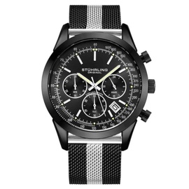 Stuhrling Original MEN'S Monaco Chronograph Alloy Black Dial Watch M15857