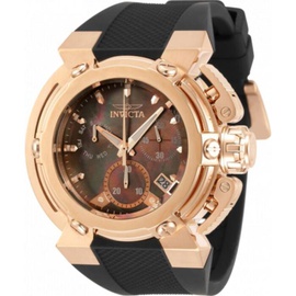Invicta MEN'S Coalition Forces Chronograph Silicone Rose Gold and Brown Dial Watch 33710