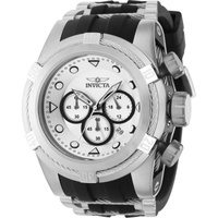 Invicta MEN'S Bolt Chronograph Silicone and Stainless Steel Black and Silver Dial Watch 37188