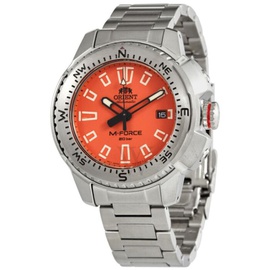 Orient MEN'S M-Force Stainless Steel Orange Dial Watch RA-AC0N02Y10B