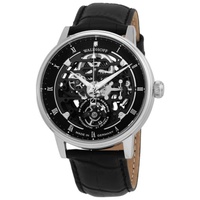 Waldhoff MEN'S Capital Carbon Silver Leather Black (Skeleton) Dial Watch 06D
