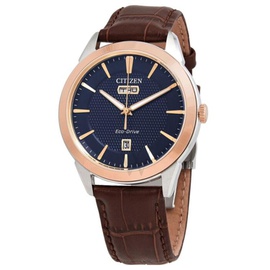 Citizen MEN'S Leather Navy Dial Watch AW0096-06L