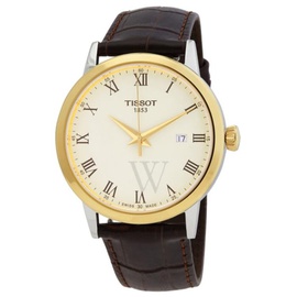 Tissot MEN'S T-Classic Leather Ivory Dial Watch T129.410.26.263.00