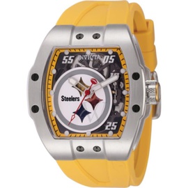Invicta MEN'S NFL Silicone Transparent and Yellow Dial Watch 45056