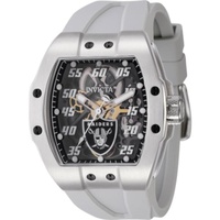 Invicta MEN'S NFL Silicone Transparent and Black Dial Watch 45057
