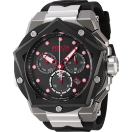 Invicta MEN'S Helios Chronograph Silicone and Stainless Steel Black Dial Watch 44575