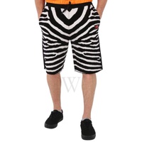 버버리 Burberry MEN'S Janson Zebra Print Wool Blend Knit Shorts 8029411