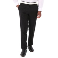 버버리 Burberry MEN'S Black Classic Fit Lambskin Detail Wool Tailored Trousers 8028416