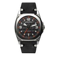 Armand Nicolet MEN'S JH9 Datum Leather Black Dial Watch A660HAA-NO-PK4140NR