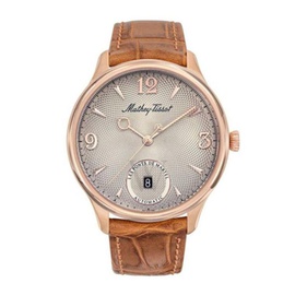 Mathey-Tissot MEN'S Edmond Auto Havana Genuine Leather Silver-tone Dial Watch AC1886CI