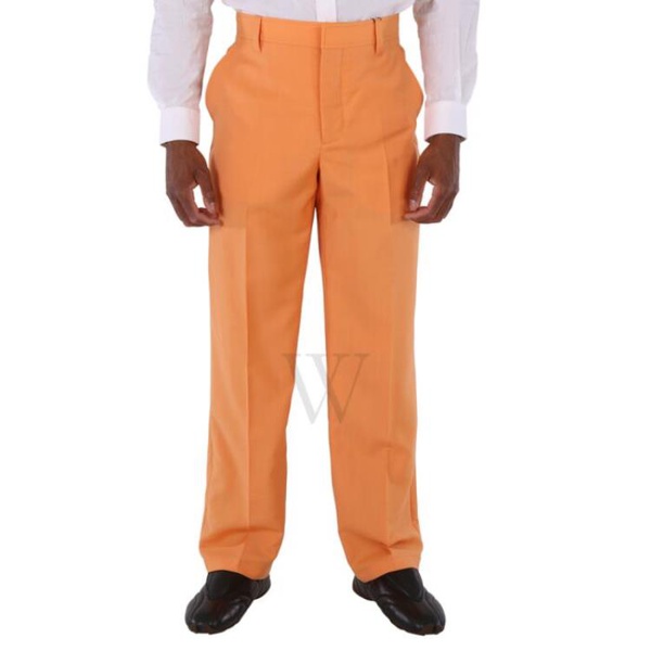 버버리 버버리 Burberry MEN'S Amber Orange Mohair Wool-Blend Wide Leg Trousers 4567225