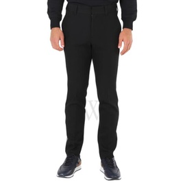 버버리 Burberry MEN'S Black Leather Side-Striped Tailored Pants 4565611
