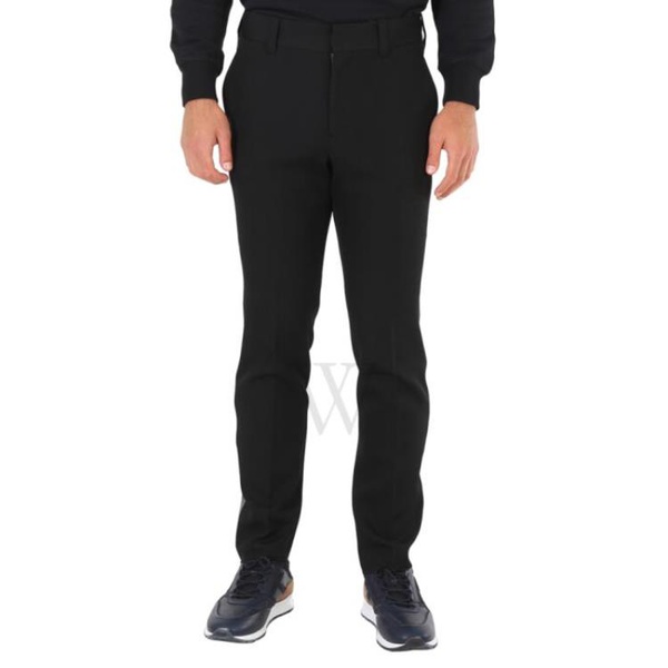 버버리 버버리 Burberry MEN'S Black Leather Side-Striped Tailored Pants 4565611