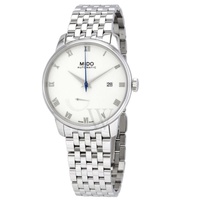 Mido MEN'S Baroncelli Power Reserve Stainless Steel White Dial Watch M0274281101300