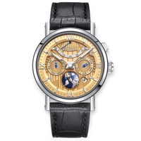 Waldhoff MEN'S Multimatic II Calfskin Gold-tone Dial Watch Multimatic II Hamilton Gold