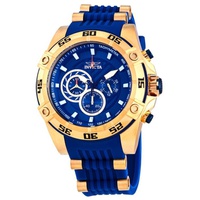 Invicta MEN'S Speedway Chronograph Polyurethane, Silicone and Stainless Steel Blue Dial 25508