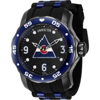 Invicta MEN'S NHL Silicone and Stainless Steel Black Dial Watch 42652