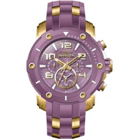 Invicta MEN'S Pro Diver Chronograph Silicone and Stainless Steel Purple Dial Watch 40805