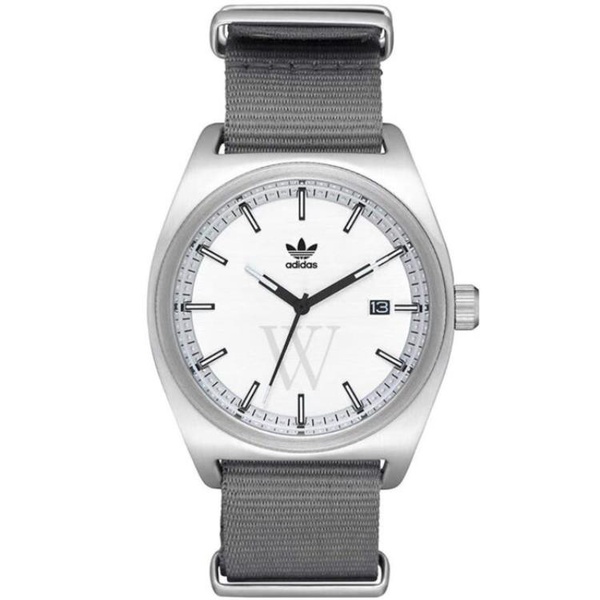 아디다스 Adidas MEN'S Process Nylon Silver Dial Watch Z09-2957