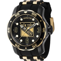 Invicta MEN'S NHL Silicone and Stainless Steel Gold and Black Dial Watch 42324
