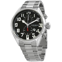 Akribos Xxiv MEN'S Trek Chronograph Stainless Steel Black Dial Watch P50129