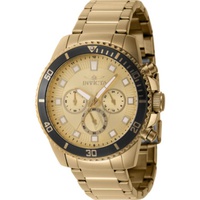 Invicta MEN'S Pro Diver Chronograph Stainless Steel Gold-tone Dial Watch 46057