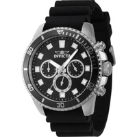 Invicta MEN'S Pro Diver Chronograph Silicone Black Dial Watch 46085