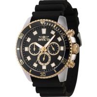 Invicta MEN'S Pro Diver Chronograph Silicone Black Dial Watch 46120