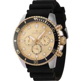 Invicta MEN'S Pro Diver Chronograph Silicone Gold-tone Dial Watch 46128
