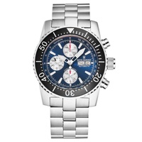 Revue Thommen MEN'S Diver Chronograph Stainless Steel Blue Dial Watch 17030.6125