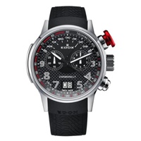 Edox MEN'S Chronograph Caoutchouc Black Dial Watch 38001 TIN NRO3