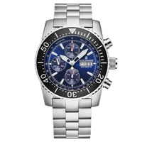 Revue Thommen MEN'S Diver Chronograph Stainless Steel Blue Dial Watch 17030.6123