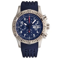 Revue Thommen MEN'S Air speed Chronograph Rubber Blue Dial Watch 16071.6825