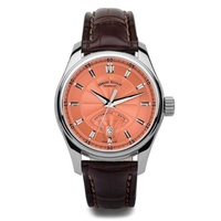 Armand Nicolet MEN'S MH2 Leather (Faux Alligator) Salmon Dial Watch A640A-SM-P840MR2