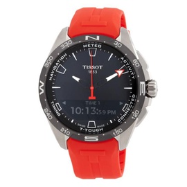 Tissot MEN'S T-Touch Connect Solar Chronograph Silicone Black Dial Watch T121.420.47.051.01
