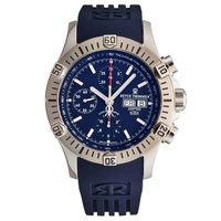 Revue Thommen MEN'S Air speed Chronograph Rubber Blue Dial Watch 16071.6826
