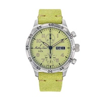 Mathey-Tissot MEN'S Type 21 Chrono Auto Chronograph Genuine Leather Green Dial Watch H1821CHTLV