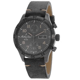 Mathey-Tissot MEN'S Type 21 Chrono Auto Chronograph Genuine Leather Grey Dial Watch H1821CHTLGO