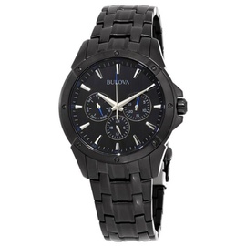Bulova MEN'S Classic Stainless Steel; Ion Plated Black Dial 98C121